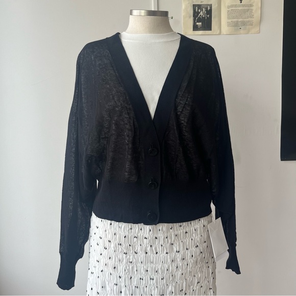 Black translucent cardigan - Picture 2 of 6